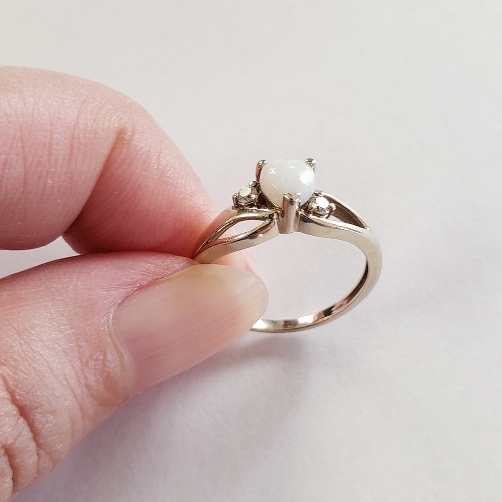 Beautiful Opal Diamonds 14 kt White Gold 6 Ring - Picture 16 of 16
